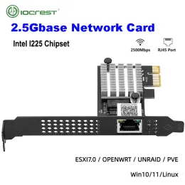Karty Intel I225V3 Karta PCIE 2500 Mb / s Gigabit Karta sieciowa 10 100 1000 Mbps RJ45 Komputerowy komputer PCIE 2.5G Adapter sieciowy LAN