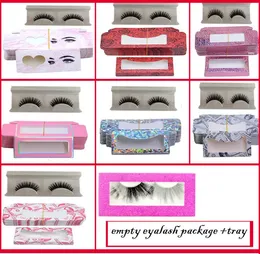 Tomt ögonfransförpackningsbox för Mink Lashes Eye Lash Packaging Box för falska ögonfransar Ögonfransförpackning och bricka för 3D Mink Eyel7411082