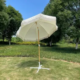 Dekorationer utomhus strandkantparaply med bas vintage bohemisk solskydd parasol uteplats trädgård pool strandknapp lutning solskydd