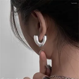 Stud Earrings XIALUOKE Geometric Heart-shaped Buckle For Women European American Style Personality Daily Wear Jewelry