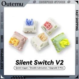 Outemu Silent Peach v2 переключатель обновления лимона V2 для механической клавиатуры Линейный тактальный 5 контактов смазочный выключатель.