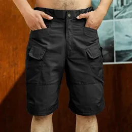 Shorts maschile uomini pantaloni in fibra elastica da esterno Allenamento durevole con chiusura di cerniera a più tasche per attivo