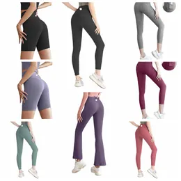 Yoga Hosen ausrichten Leggings Frauen Shorts Cropped Hosen Outfits Lady Sports Damen Hosen Übung Fitness Wear Girls Running Leggings Fitness