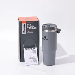 30oz 스테인레스 아이스 카 컵에 40pcs에 빨대가있는 개별 팩