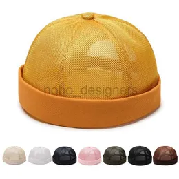 MS6W BEANIE/CANSIO CAPPEGGIO HIP HUP HOP MENS VINTAGE Summer Cotton Brimless Caspless Cap Cappelli Solido Street Docker Portable Docker Cappello Multipurico Beanie Cappello D240429