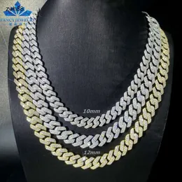 Fancy GRA Certified 925 Sterling Silver VVS Moissanite Chain Hip Hop Jewelry Iced Out Out Cuban Link Necklace Rapper Chaindesigner Jewelry