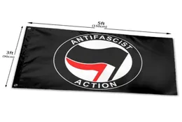 Antifascist flaggor banners 3x5ft 100d polyester ny design snabb livlig färg med två mässing grommets6288743