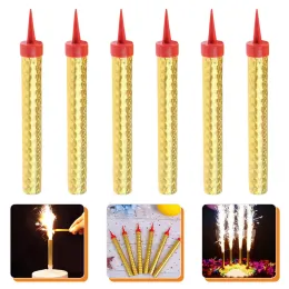 Velas âmbar vidro castiçal rei do sparklers pacote de 6 velas de ouro para um serviço de aniversário para serviço de garrafa