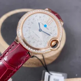 Unisex compone orologi di lavoro automatico Carter Box Certificato Blue Balon Womens Watch Machinery 18K Rose Gold WJBB0080