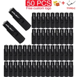 Sürücüler Jaster 50 PCS Lot USB Flash Drive 128GB Beyaz Bellek Çubuğu 64GB TYPEC 2 İç 1 Kalem Sürücü 32GB Ücretsiz Özel Logo USB Stick 16GB 8GB