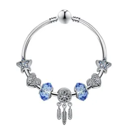 Charms Fit for Bracelets Blue Star Star Bads Dream Catcher Dangle Pinging Bangle Love Bead Diy Jóias de casamento Acessórios 7285951