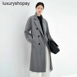 Maxmaras Cashmere Coat Womens Wool Coats 100 Pure 101801M Home نفس النمط النمط ذي طوق متوسطة طويلة مزدوجة الصوفية الصوفية Editi
