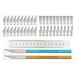 Hantverksverktyg 43 st gravering penna set carving kniv gummi stämpel papper av modeller scrapbooking stencil handkonto tillverkning verktyg6806399 dro dhcqk