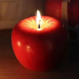 Velas Apple Artificial Shapet Fruit Veller Holder Scent Candles Soy Wax Decorações de Natal Decoração em casa Candle D240429