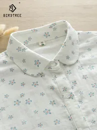 Bluzki damskie jesienne bawełniane przędza nadrukowana koszula dla kobiet lapowe wierzchołek dziewczyna literatura z długim rękawem podstawowa 2024 Spring T41540QC