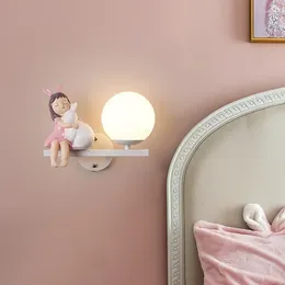 Настенные лампы декор комнаты для детской девочки мальчик детский прикроватный светлый милый розовый творческий мультфильм защита глаз
