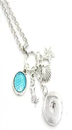 전체 DIY 개인화 선물 18mm Snap Jewelry Sealife Ocean Beach Necklace Mermaid Pendant Snap Necklace for Women Gift3977449