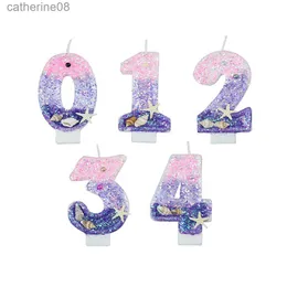 UA9P Свеча вечеринка по случаю дня рождения номер Свеча морской океан Русалочка тематическое число