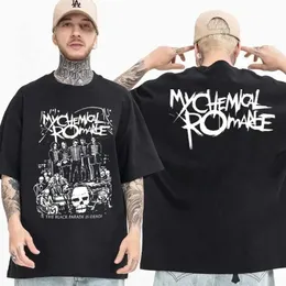 T-shirt maschile My Men and Women Chemical Romance MCR Dead T-shirt 90s 90s Black Punk Emo Rock Band Thirts Thirt oversize T240425