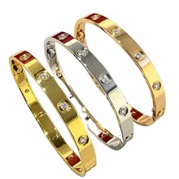 Skruv armband designer trendig armband fi lyxiga juveler titanium stål 18k guld pläterad diamd för kvinnan man nagel armband sier klassisk design 10oa#