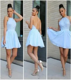 2020 NOVO CARATO DEEO SWEET 16 VENDOS BUL BLUE VEDORES APLICHES HALTER LACE APLICES CHIFFON CRUZ CRISS CRISCA VESTO DE PROM VESTIDO DE PARTE Cockta3849654