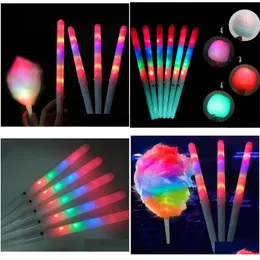 Favor de festa 28x1.75cm colorf led bastão leve flash glow algodão doce cone flashing para concertos vocais festas noturnas dhs gota entregar dh2q3