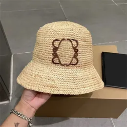 Designer Strohhut Bucket Hats Strand Frauenkappe Herren Casquette Baseball Mütze Sommertontierte Hüte Outdoor Brief Große Rand Hats Sunhat Sunhat