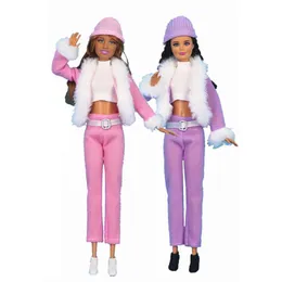 أحدث منتجات Kawaii Pink+Purple Doll Ski Suit Doll Toys Diy Children Girls Games Express Express District Gift Toys مناسبة للأعمار من 3 إلى 12
