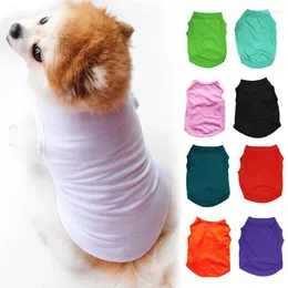 Hundkläder XS-L 9Styles Solid Basic Vest Soft Breathable Sleeveless Simple Cotton Puppy Cat T-shirt Summer Spring Autumn Pet Clothes