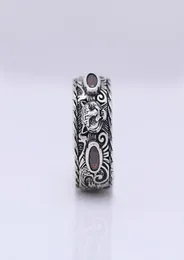 Fabrik hela S925 Sterling Silver Ring Tide Ladies Retro Inlay Tiger Head Ring Men039S Punk Old Ring Lover Jewelry Gift7791833