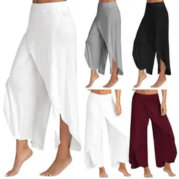 Frauenhose Capris Damen Weitbein Hosen Loose Fitness Splithose Mandala Offene Beinhosen bequemer Zigeuner Hippie Aladdin Harem Hosen Y240429