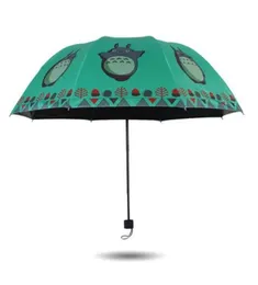 Прекрасное серебряное покрытие Totoro Sunshade Umbrella Anti UV Sunrain Трехедневные зонтики 2011045264782