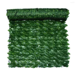 Kwiaty dekoracyjne 1 Roll sztuczny żywopłot ogrodzenie Zielona Dekoracja ściany liści