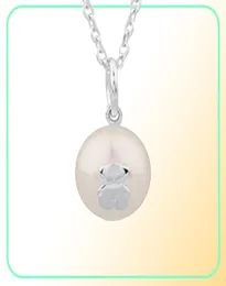 2022 NUOVO zecca 100 925 Sterling Sterling Lovely Beaul Bear Simple Fashion Charm Canderant Lady Necklace Party Female Zircon Originale GI2651142