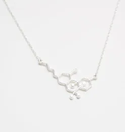 Pendant 10st Gold Sier Simple Molecule Molecular Structure Hormon Element Necklace Science DNA Dopamine Halsband Jhey9 Vxbzf8750262