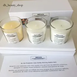 Perfume indefinido marca Paris Candle 70g*3pcs Conjunto preguiçoso de domingo de manhã Banho de espuma pela lareira Bougie Parfum Candas perfumadas Caixa de presente