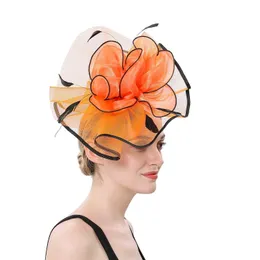 Chapéus de aba larga Chapéus de balde vintage Sexy mulheres líquidas fascinador Feather Cocktail Party Hat Bandpin Casamento Igreja Acessórios para cabelos da igreja Y240426