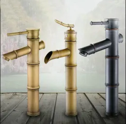 Set Antique Brass Bronze Black Finish Bathroom Basin Hot&cold Mixer Tap High Quality Waterfall Faucet