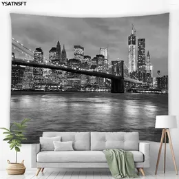 Tapestries City Architecture Landscape Tapestry York Center Building Scenery Wall Hanging Hippie Camera Decor