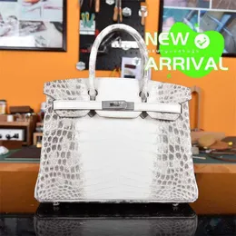 Borsa per borse 10A Crocodile fatta a mano BASSO PLATINUM in pelle genuina 30 Himalayan Twopoint Air Pressato la pelle completamente fatta a mano con filo di cera di miele cucito importato dalla Francia L