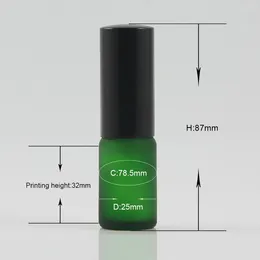Garrafas de armazenamento amostra para loção para o corpo garrafa de 5 ml de luxo de vidro fosco verde 10ml em estoque