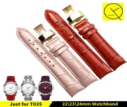 Bandeira de relógio de couro de bezerro genuíno Strap para Tissot Tclassic Couturier T035 T035210 Watchband Woman Lady 18mm Tools1166786