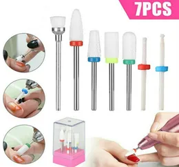 7x Bits de perfuração de unhas de unhas de cerâmica pregos de arte conjunto de cutículas Manicure197S305C7300405