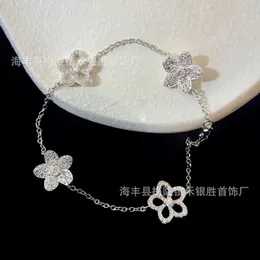 Designer Schmuck Luxus Graf Armband Anhänger Halskette Blütenarmband Phantom vier Blumen Volldiamant Schmetterlingsarmband rein Silber Damen Hohlarmband