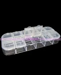 Wholetransparent Plastic 12 Mini Box Storage Jewely Nail Art Tips Powder Tool Case4810750