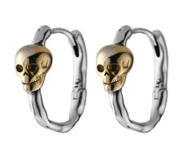 Hoop Huggie S925 Silver smycken Trendig skalle färg matchande design punk street mode man och kvinnor örhängen 2211114999980