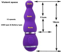 Gewalttätiger Raum 12 Geschwindigkeiten Anal Dildo Vibrator Sex Toys for Woman Men Clitoris Stimulator Magie Zauberstab Vibratoren für Frauen Sexe S19702933572