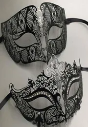 Metal Dilüşe Rhinestone Venedik Masquerade Çift Maske Çifti Top Etkinlik Düğün Partisi Mask Lot Kostüm Erkekler7052861