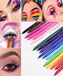 18 kolor raninbow eyeliner płynny wodoodporny kolorowy matowy czarujący oko wkładnia niebieska czerwona zielona biała złoto brązowy brązowy pen1097555