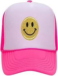Lovers Caps Face Sequins Printing Neon High Crown Mesh Back Trucker Hatfor Men and Women30550632971821
